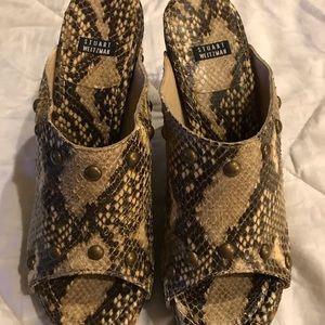 Stuart Weitzman Snakeskin Mules/Clogs